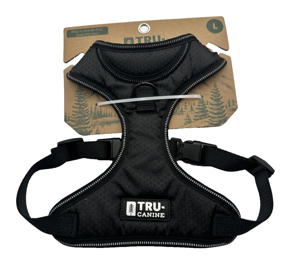 Tru-Canine Designer Step-In No Pull Dual Harness Size: L Choose Black/ Navy Blue